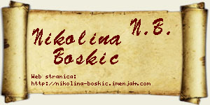 Nikolina Boškić vizit kartica
